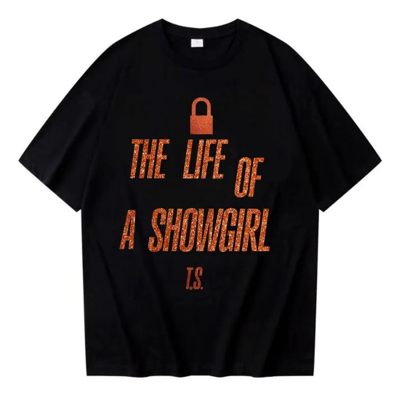 Taylor New Ablum The Life of A Showgirl Fashion Summer Women CottonT Shirt HarajukuTrend T.S O-Neck Casual Short Sleeve Top