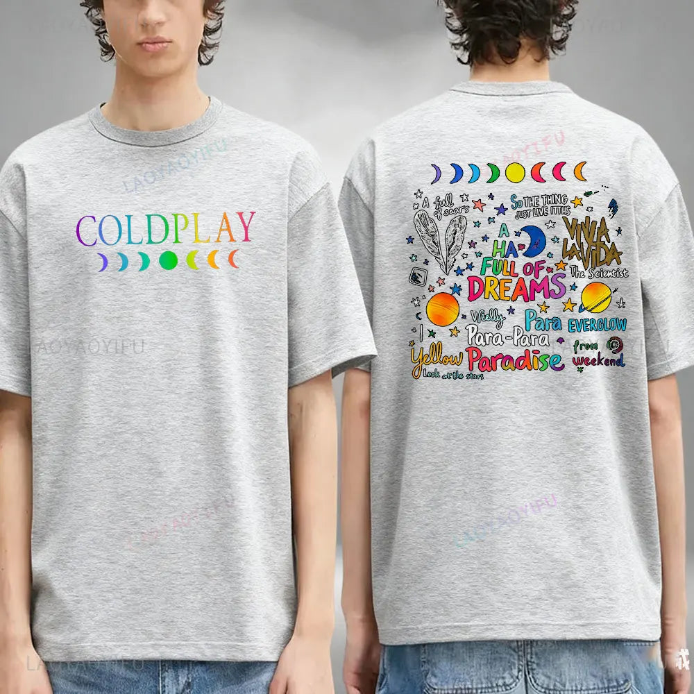 A Sky Full of Dreams Shirt Coldplay Band Tee Colorful Fan Merch Lyrics Graphic Tee Viva La Vida Gift for Music Lovers Cotton Tee