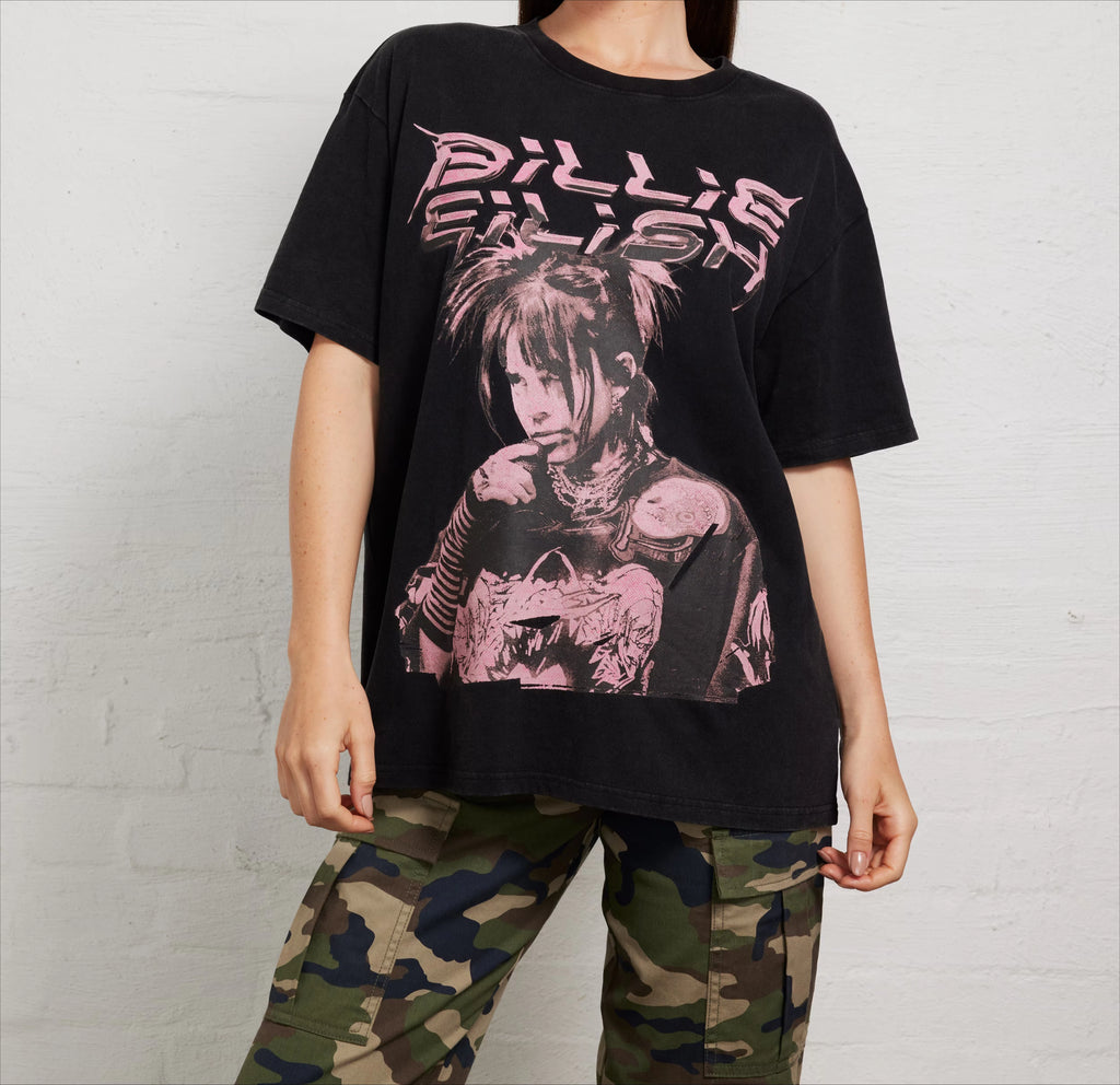 In The Summer of 2025, Billie Eilish Printed Casual T-shirts for Both Men and Women Are Loose, Pure Cotton Oversized Garments