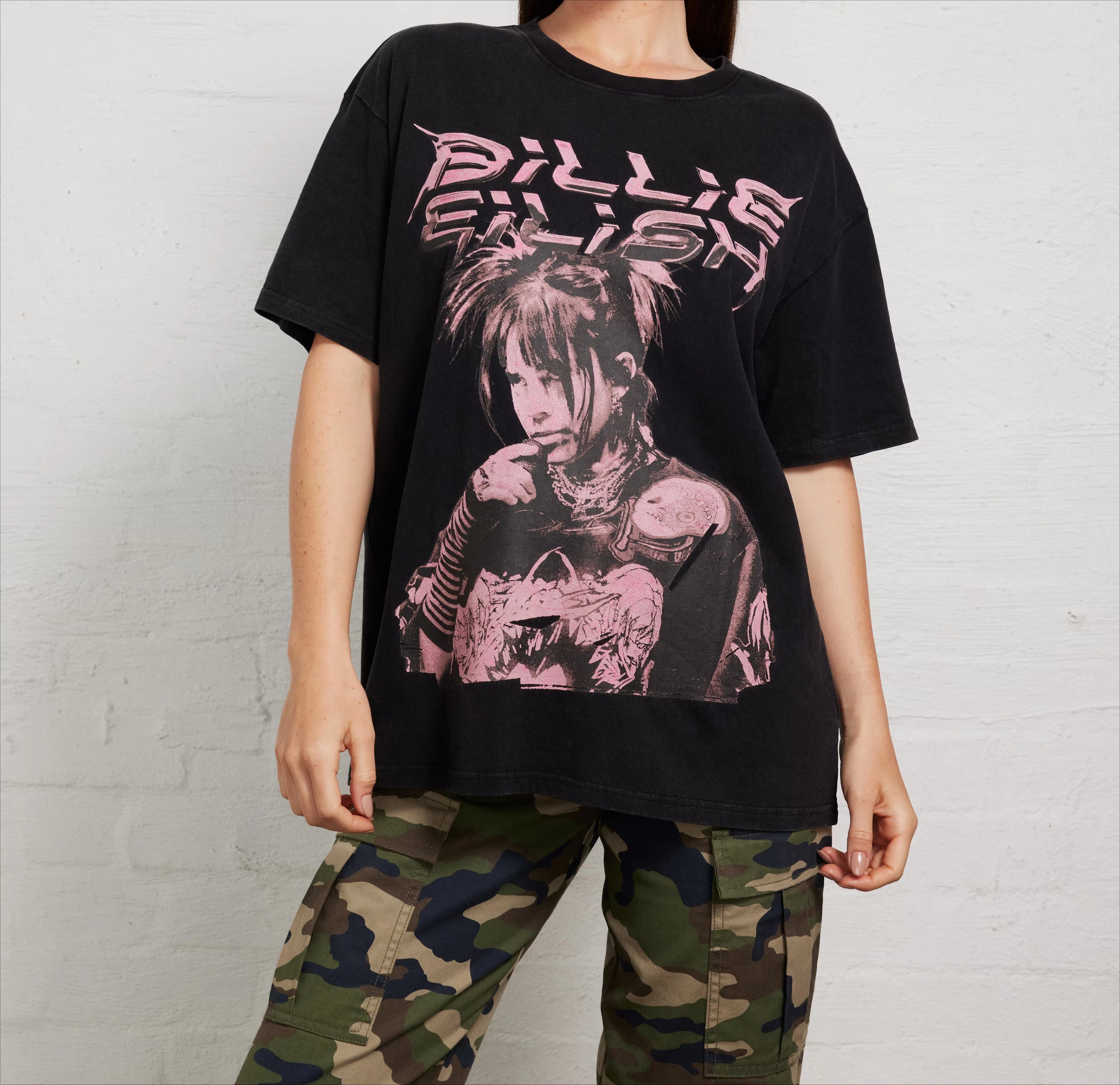 In The Summer of 2025, Billie Eilish Printed Casual T-shirts for Both Men and Women Are Loose, Pure Cotton Oversized Garments