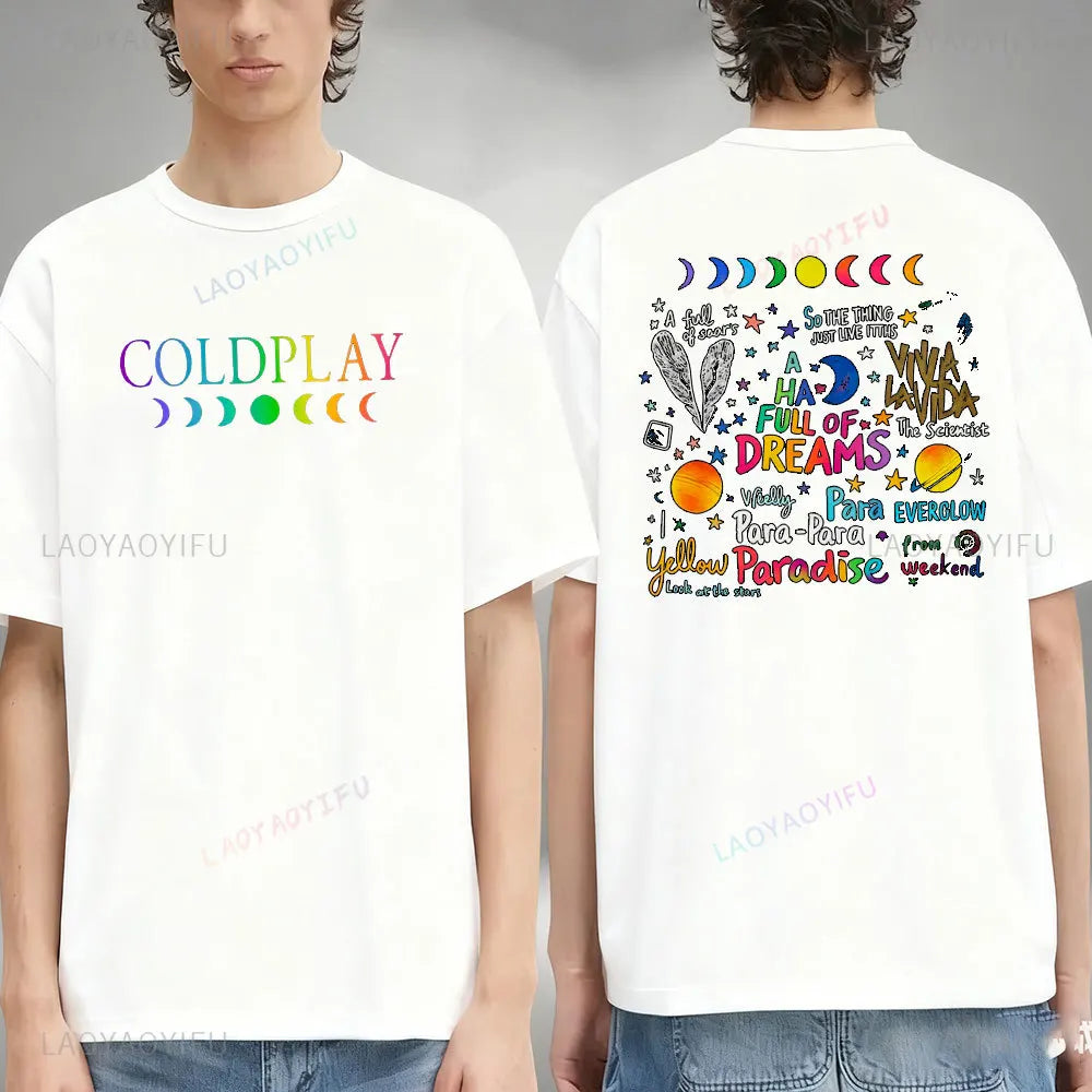 A Sky Full of Dreams Shirt Coldplay Band Tee Colorful Fan Merch Lyrics Graphic Tee Viva La Vida Gift for Music Lovers Cotton Tee